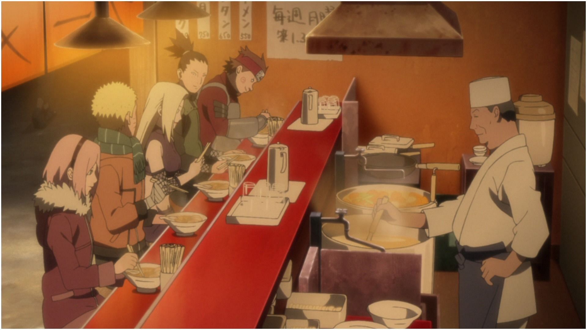 Teuchi Ichiraku serving food (Image via Pierrot)