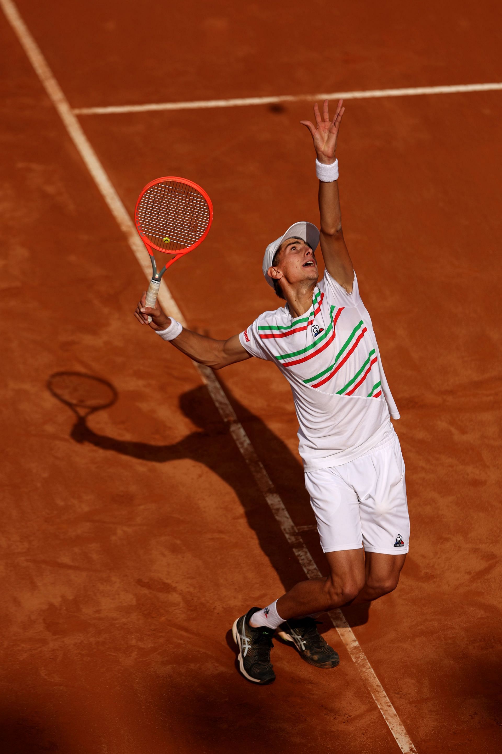 Italian Matteo Arnaldi in action at the Internazionali BNL D&#039;Italia 2022