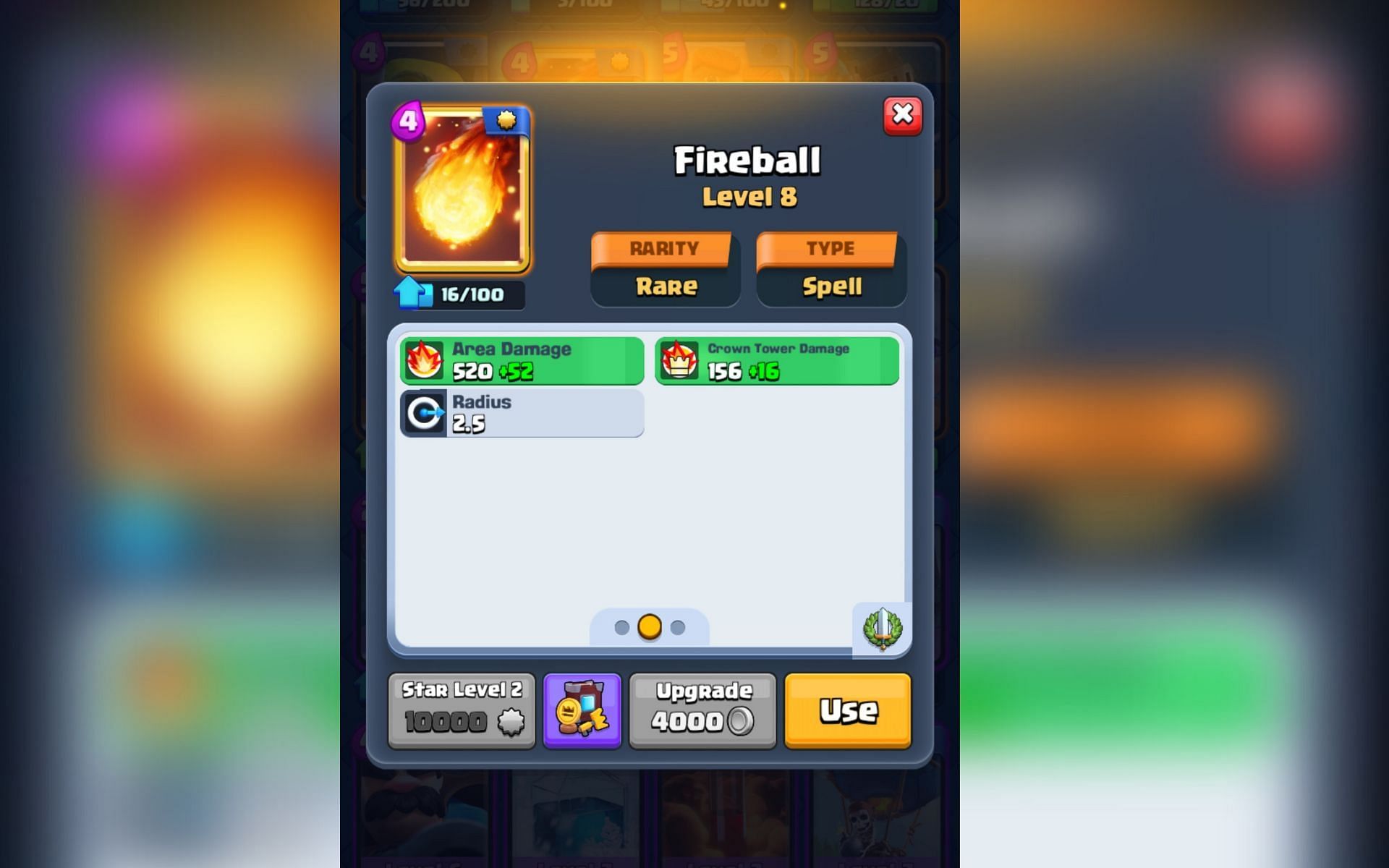Fireball card in Clash Royale (Image via Sportskeeda)
