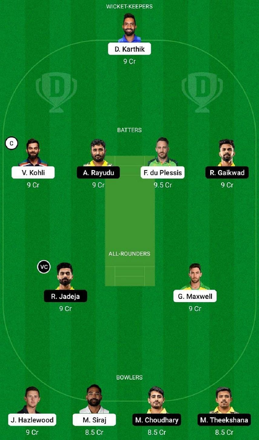 RCB vs CSK Dream11 Fantasy Tip #1 - IPL 2022