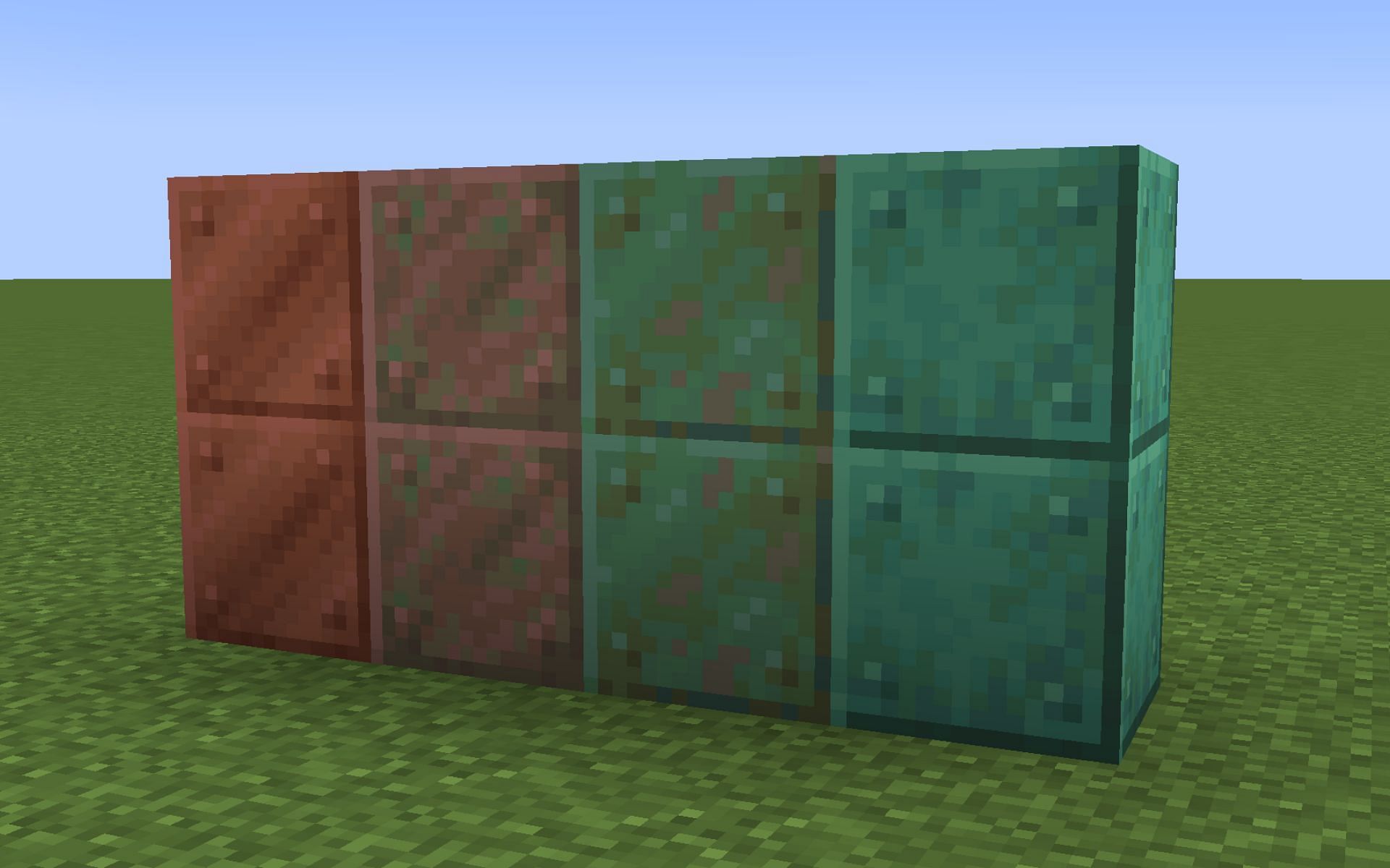 Copper oxidization in Minecraft (Image via Minecraft)