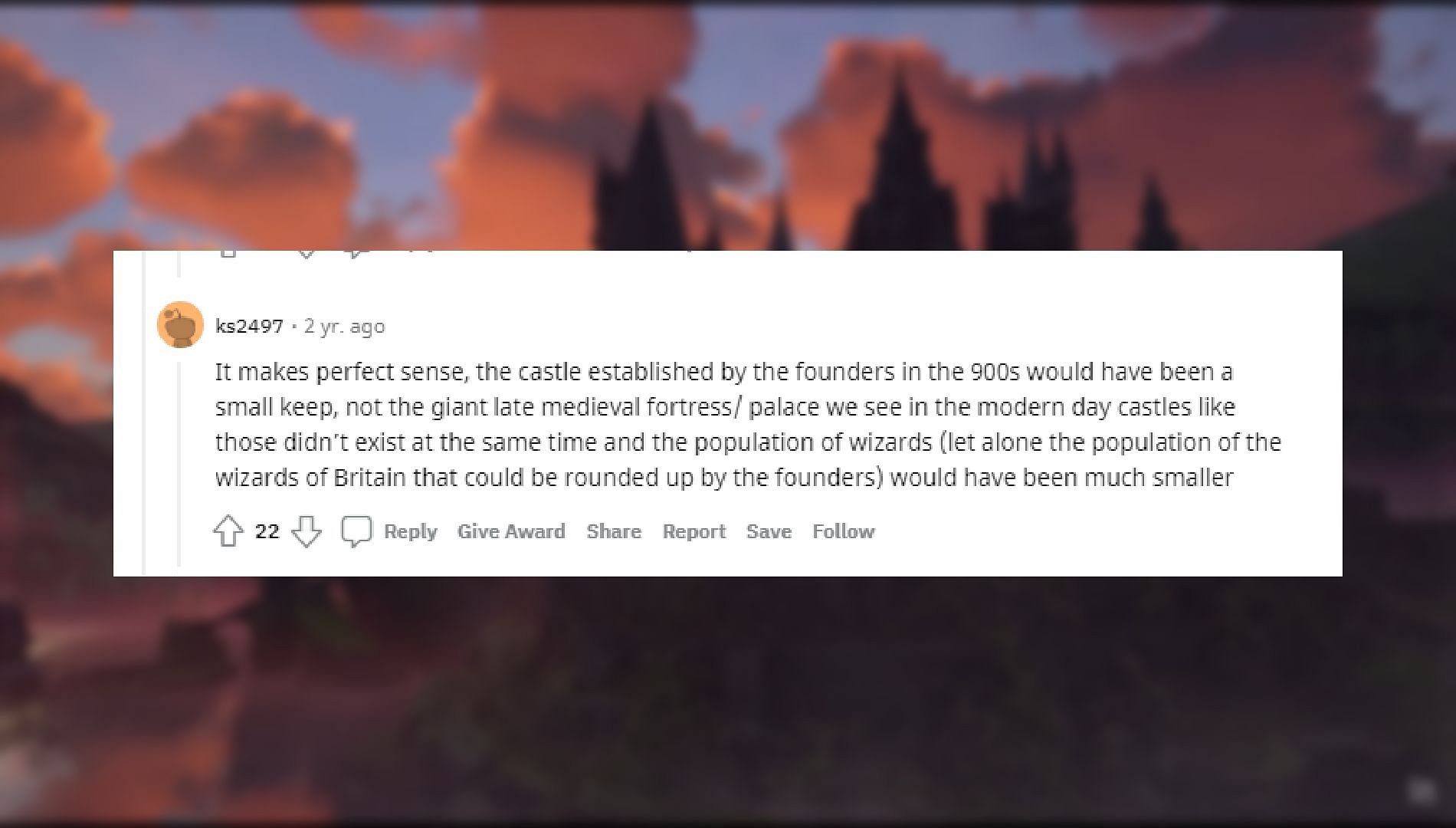 A comment on the game 2/2 (Image via Hogwarts Legacy/Reddit)