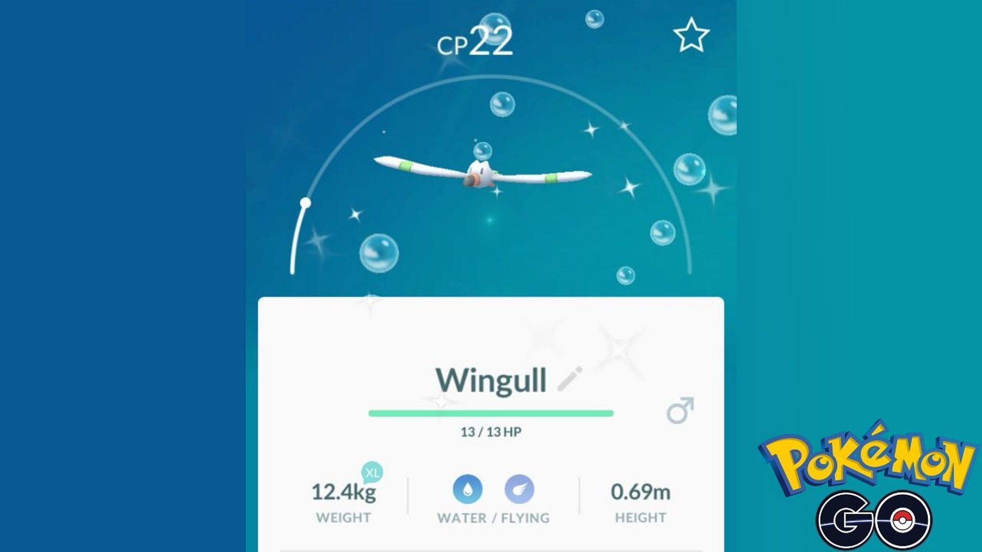 Shiny Wingull as it appears in Pokemon GO (Image via Niantic)