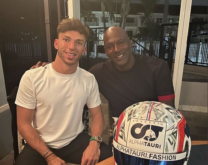 Pictures: Michael Jordan seen hanging out with Alpha Tauri star ahead of much anticipated Miami Grand Prix