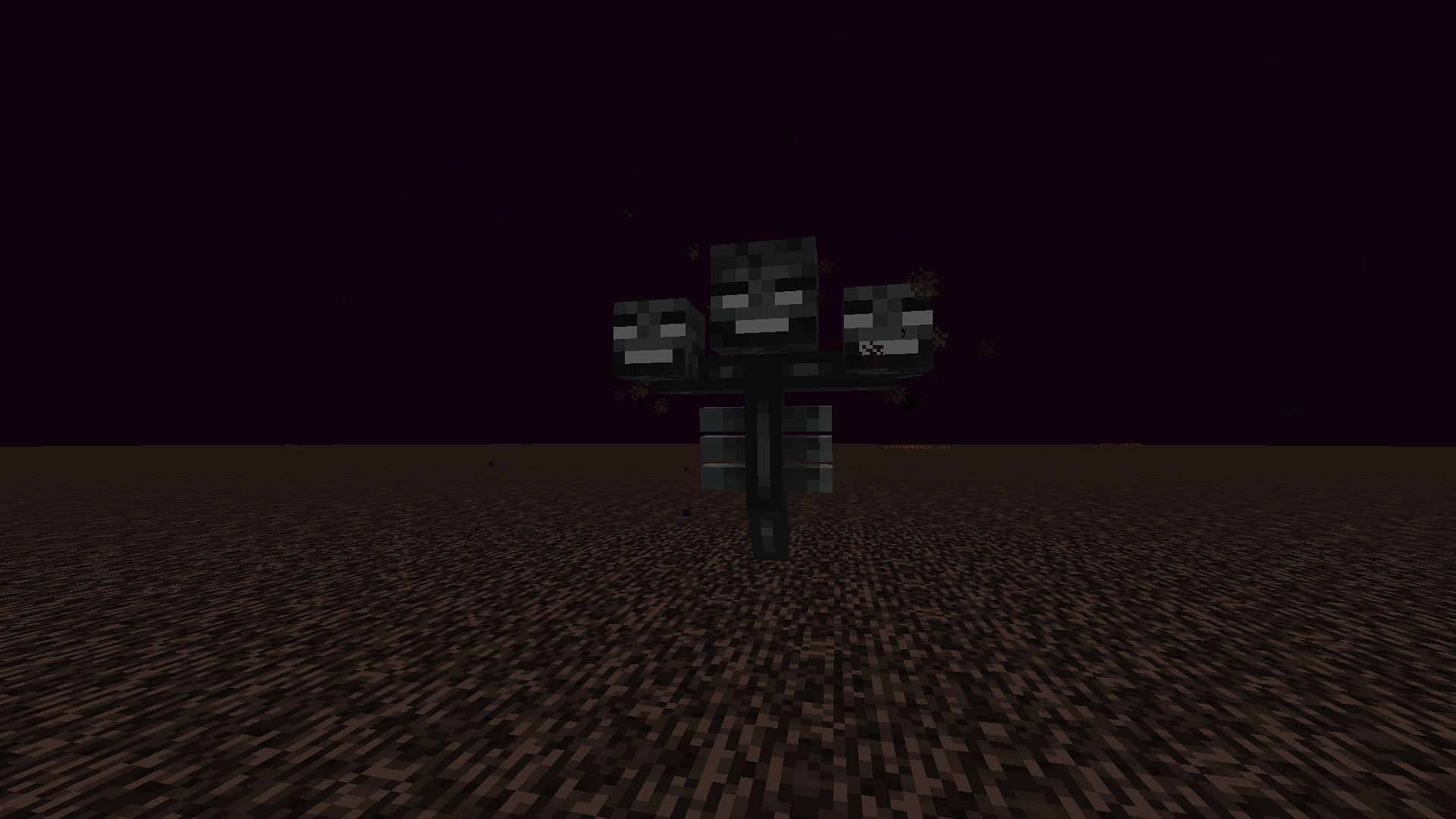 Wither on the nether roof (Image via Minecraft)