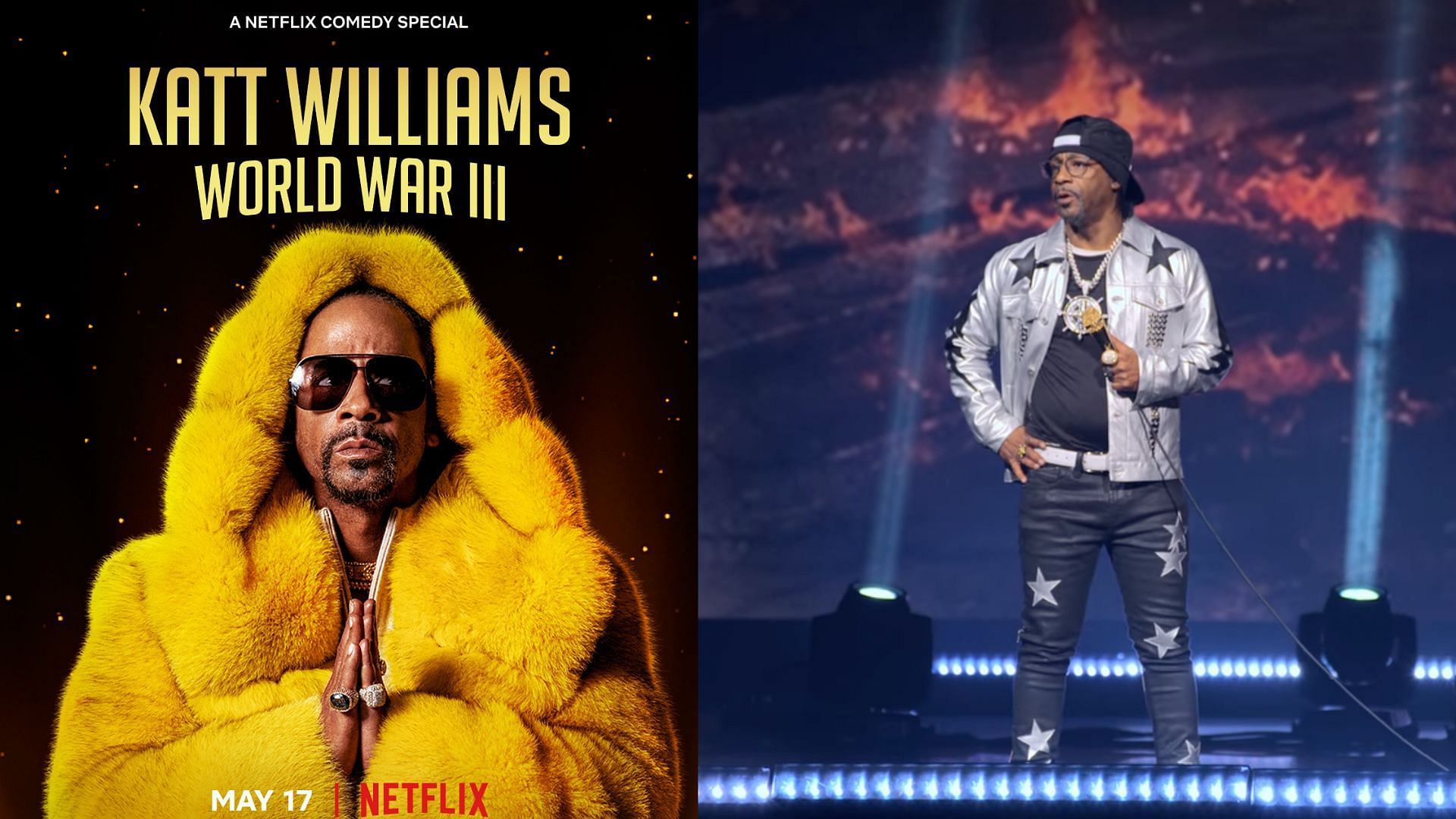 Netflix&#039;s stand-up comedy special Katt Williams: World War III is set to premiere on May 17 (Image via @strongblacklead/Twitter, Netflix)