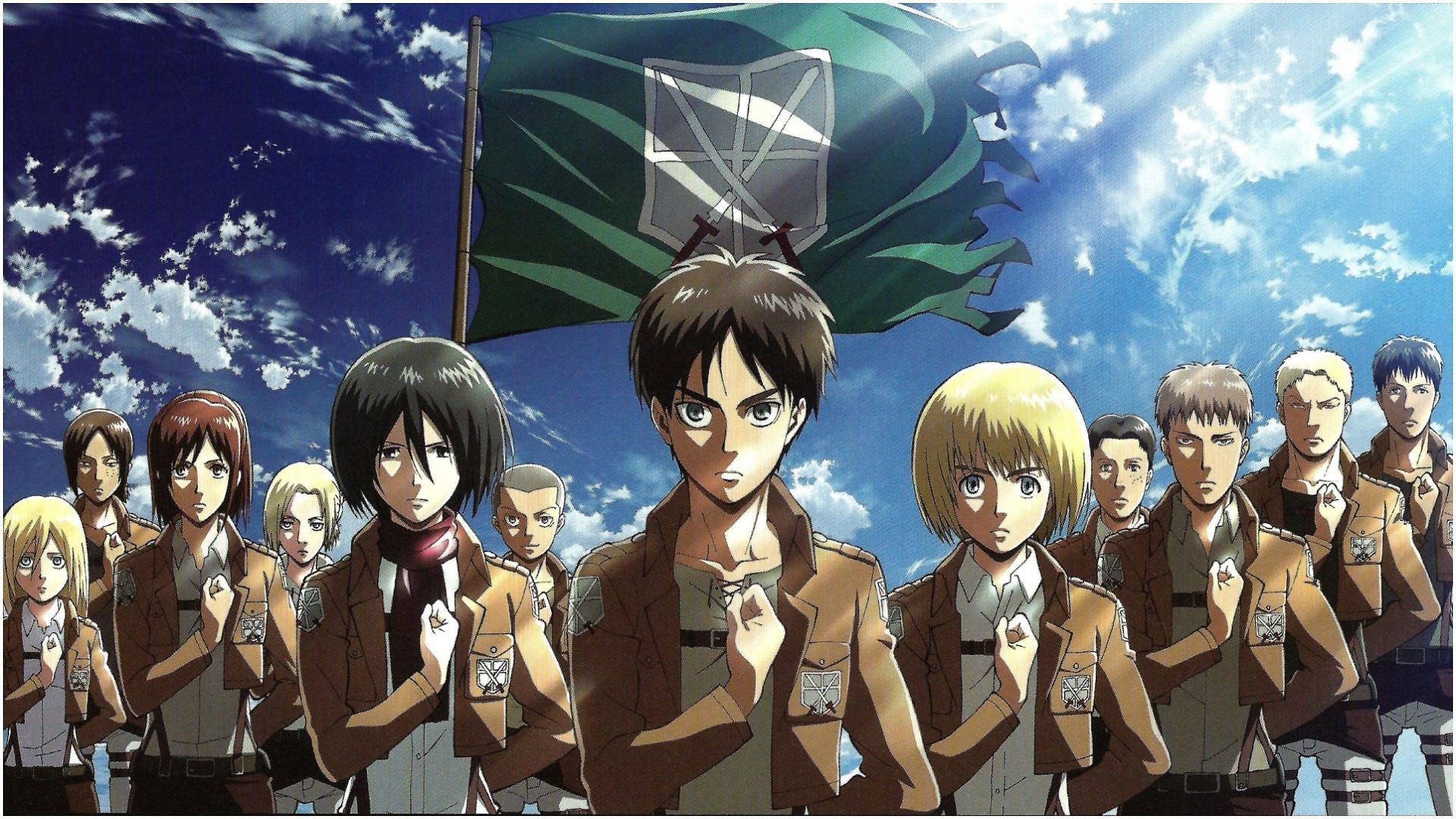 All characters of Attack on Titan as seen in the anime (Image via Wit Studio)