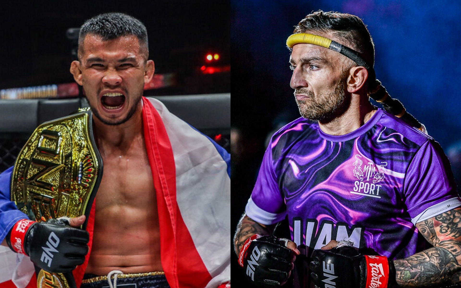 Liam Harrison (R) believes Nong-O Gaiyanghadao (L) is one of the greatest fighters of this generation. | [Photos: ONE Championship]