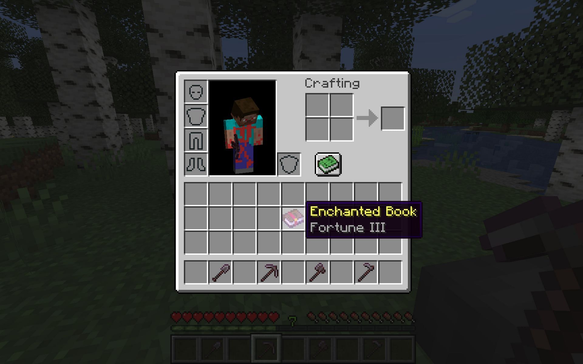The fortune enchantment can only be applied to certain tools (Image via Minecraft)