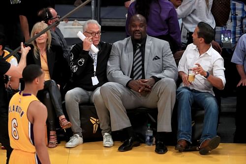 Shaquille O'Neal watches the Utah Jazz play the LA Lakers.