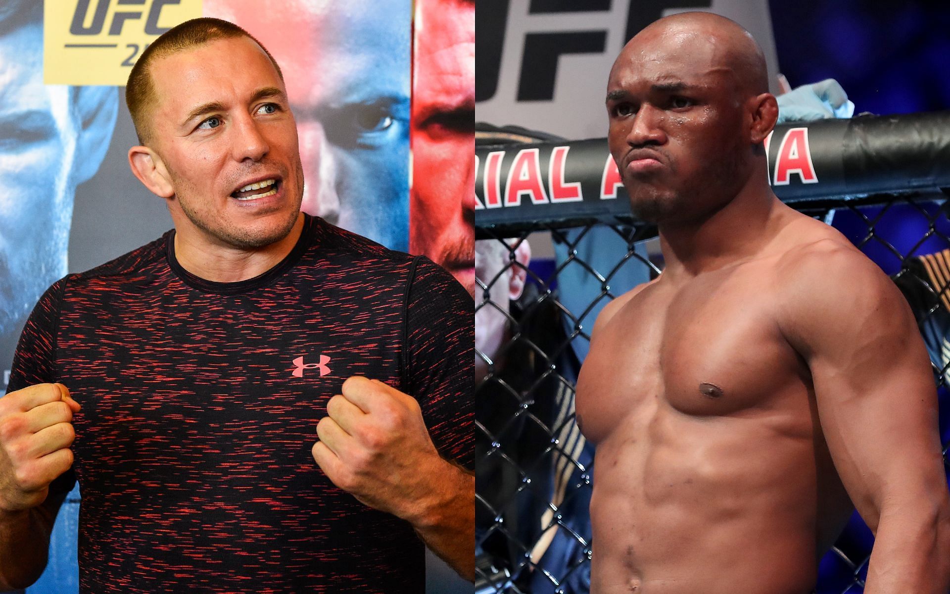 Georges St-Pierre (left) and Kamaru Usman (right) (Images via Getty)