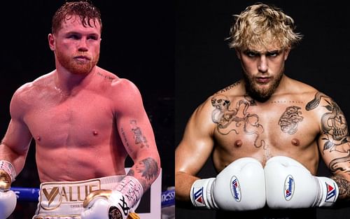 Canelo Alvarez (left) and Jake Paul (right)