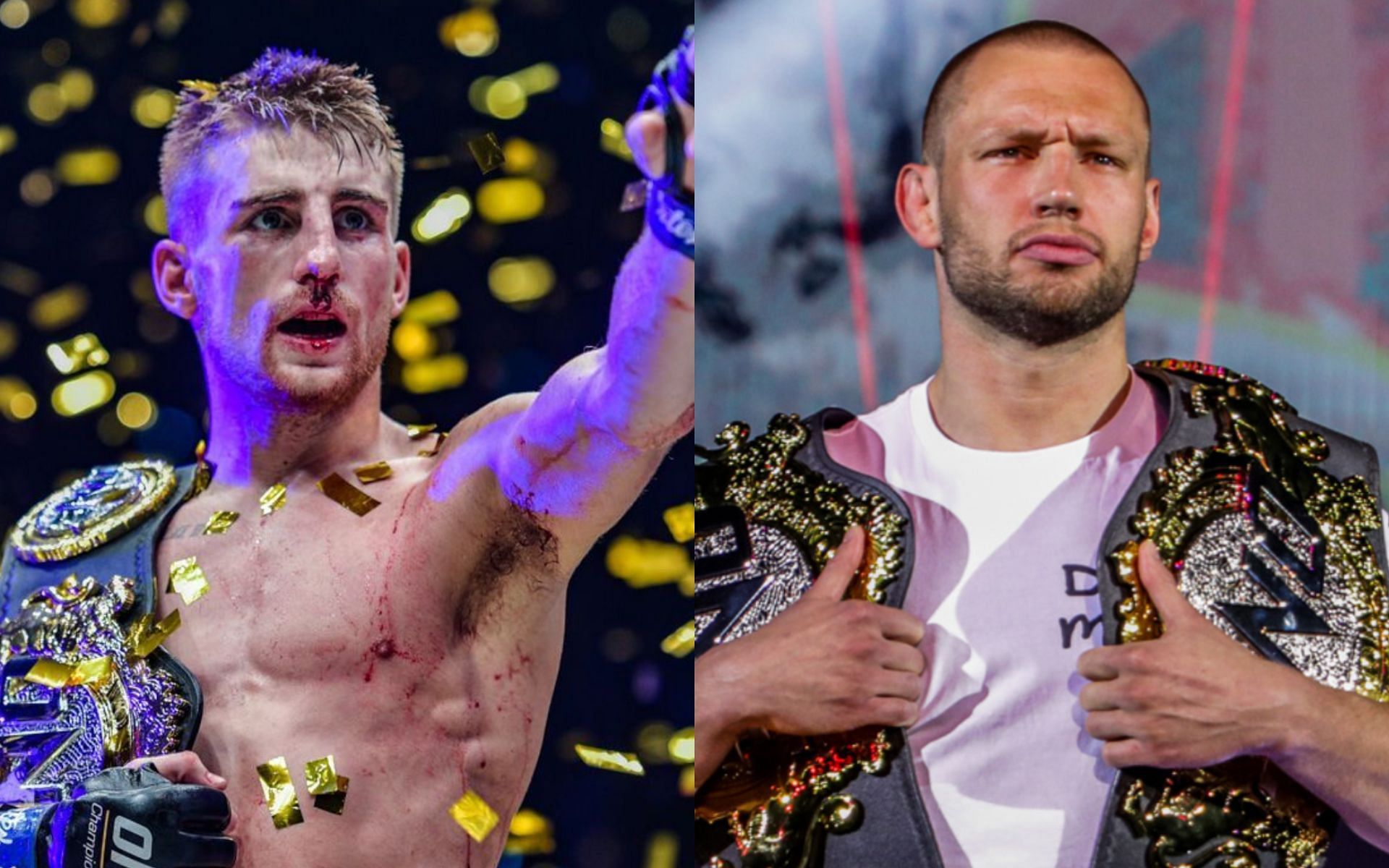 Reinier de Ridder (right) pokes fun at Jonathan Haggerty&#039;s (left) training clips. [Photos ONE Championship]