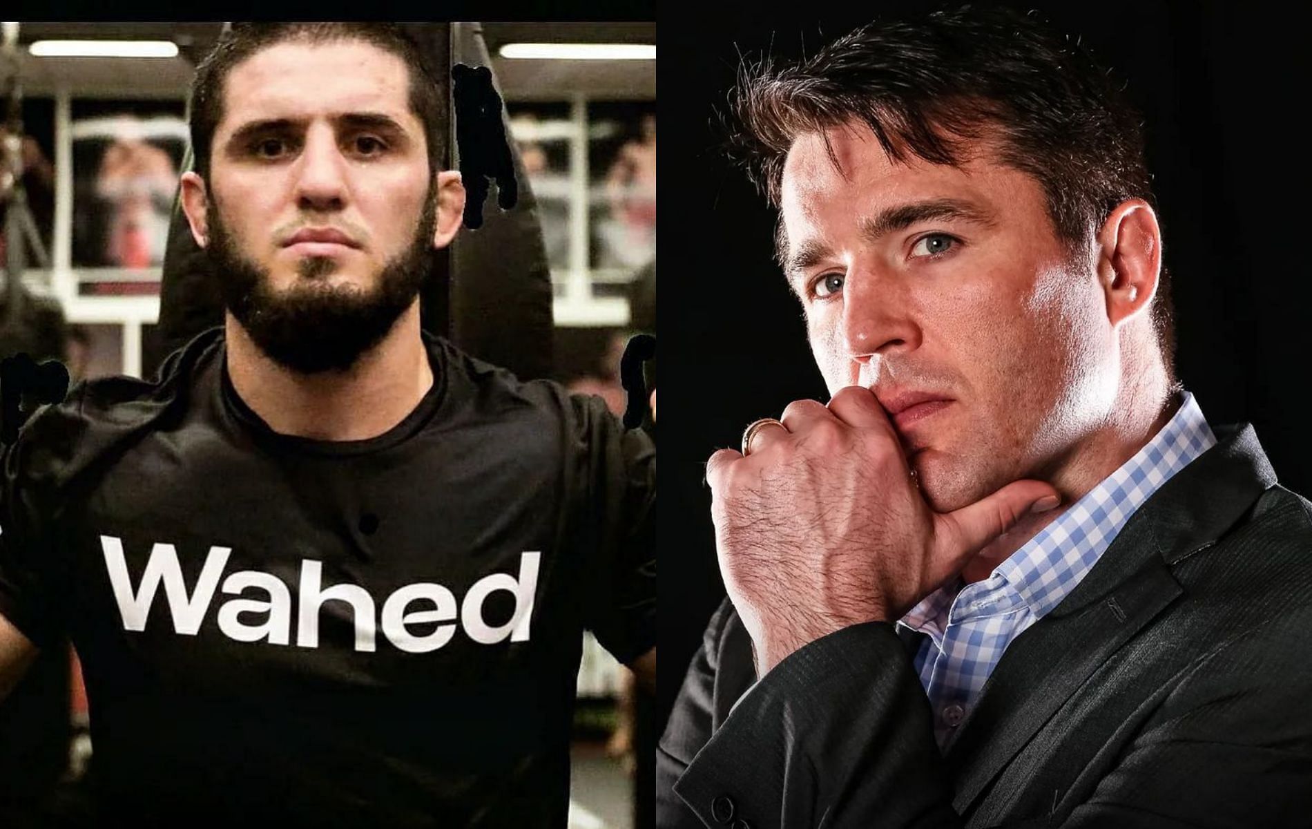 Islam Makhachev (left) &amp; Chael Sonnen (right) [Image Credits- @sonnench &amp; @islam_makhachev on Instagram]