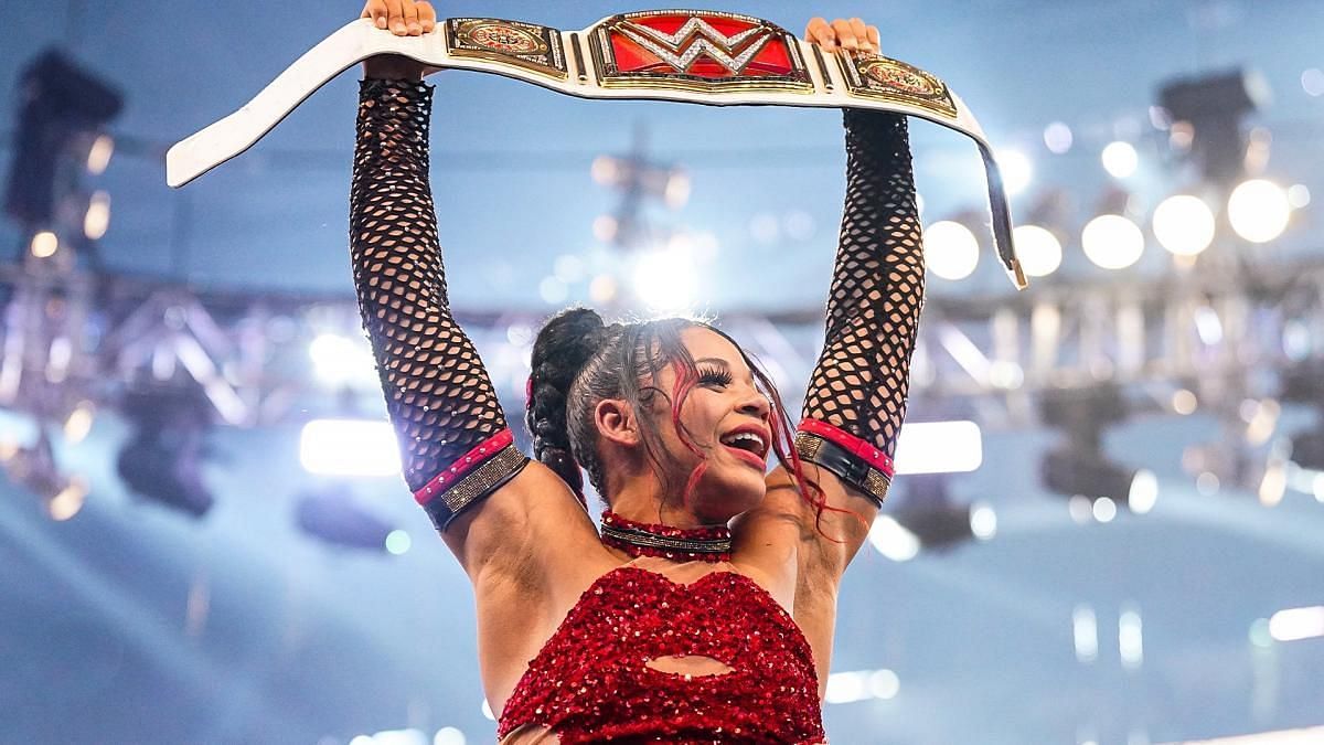 Bianca Belair after winning the RAW Women&#039;s Championship