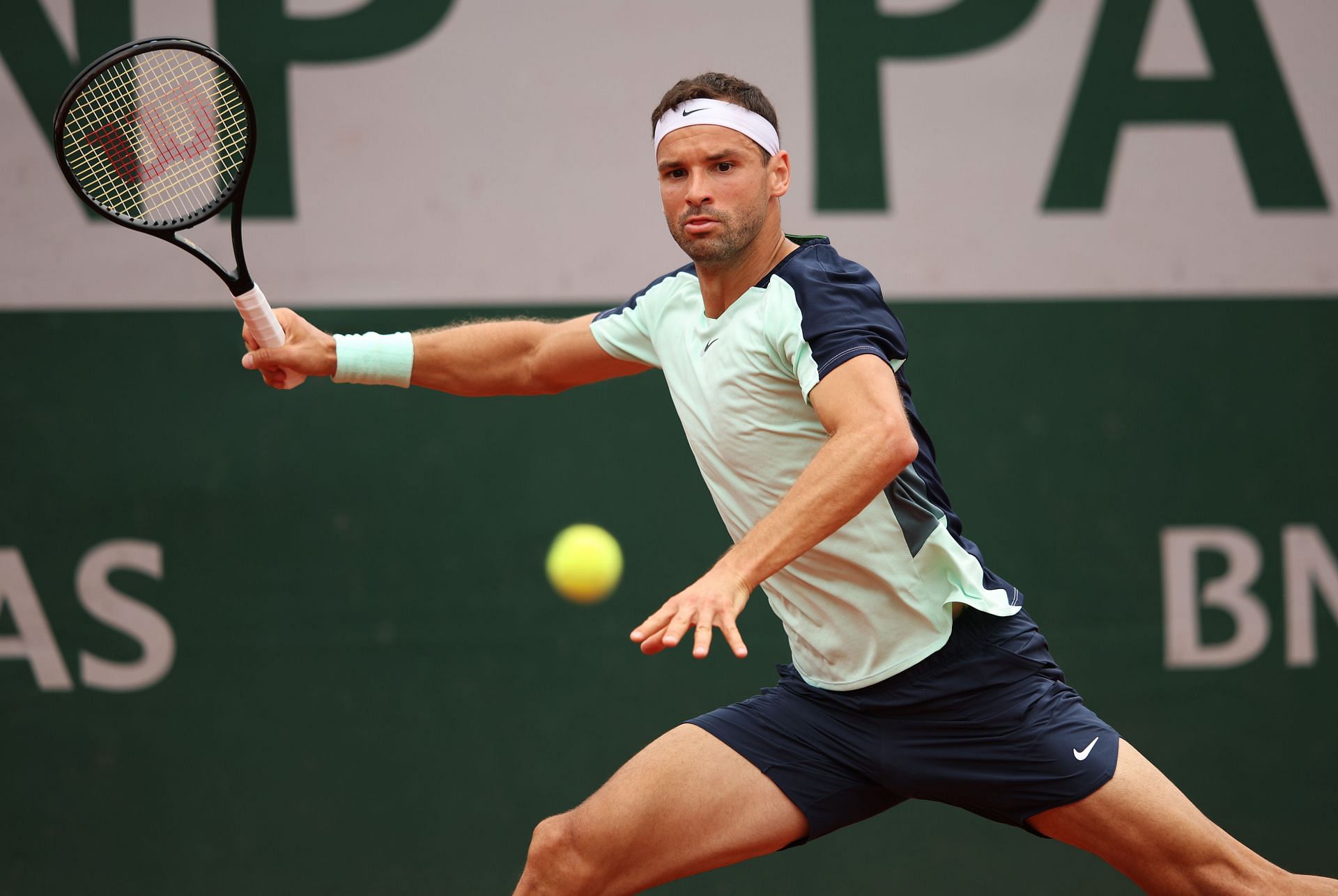 Grigor Dimitrov at the 2022 French Open - Day One