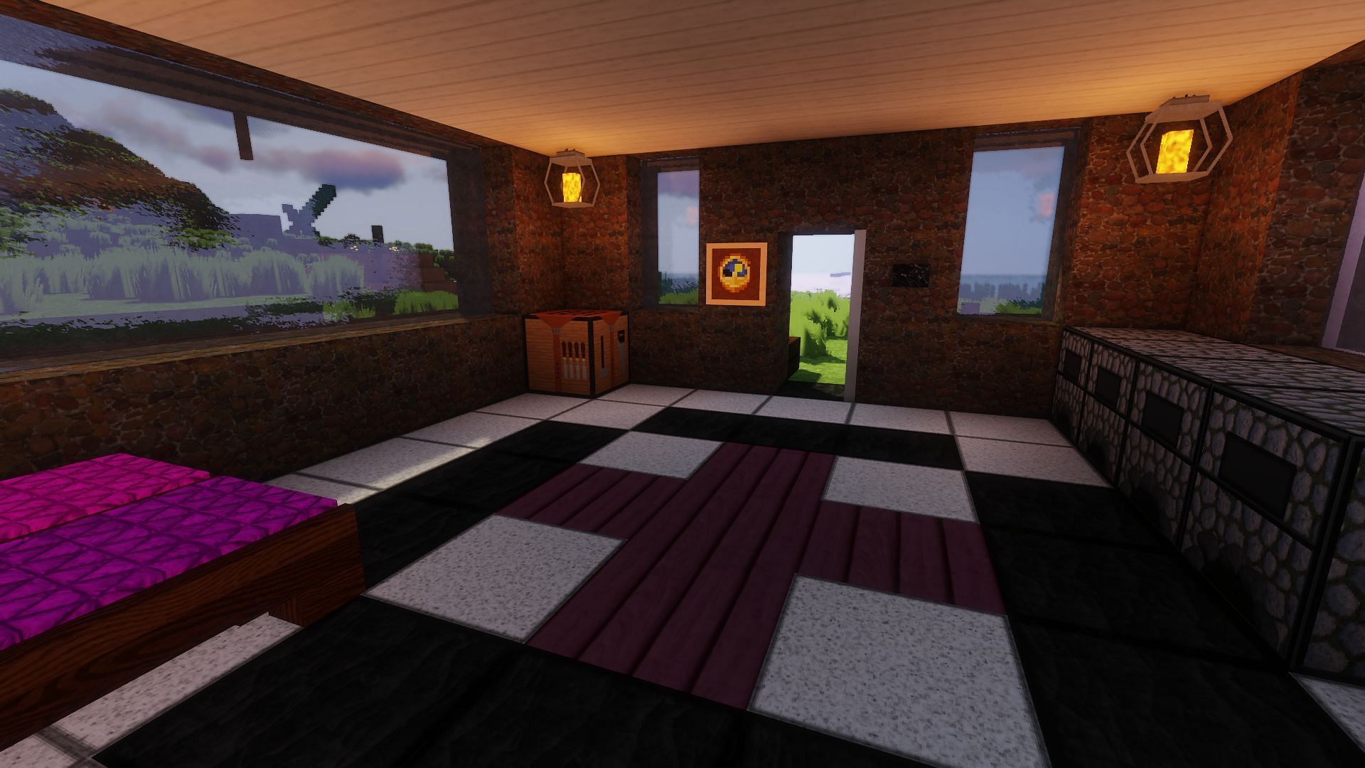 The build with the Urban texture pack (Image via Minecraft)