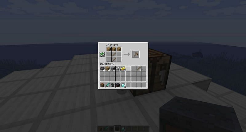To find a diamond, you first need to craft a wooden pickaxe.