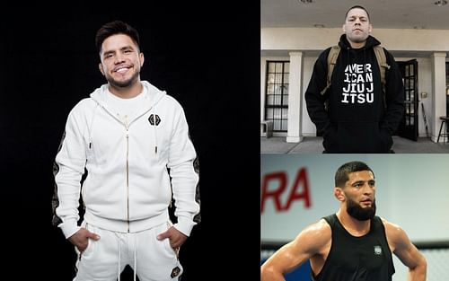 From left to right: Henry Cejudo, Nate Diaz and Khamzat Chimaev (bottom) [Image Courtesy: @henry_cejudo, @natediaz209 and @khamzat_chimaev on Instagram]