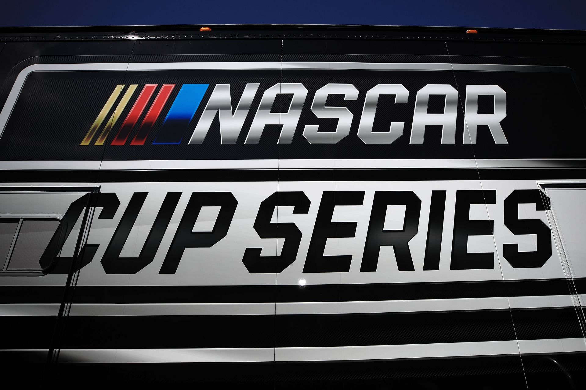 A general view of the NASCAR Cup Series logo during practice for the NASCAR Cup Series FanShield 500 at Phoenix Raceway. (Photo by Chris Graythen/Getty Images)