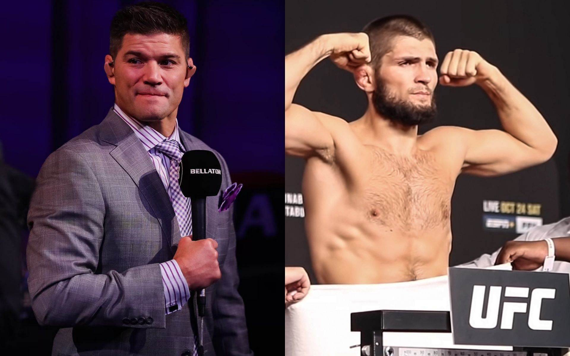 Josh Thomson (L) [via @therealpunk on Instagram], Khabib Nurmagomedov (R) [via The Mac Life on YouTube]