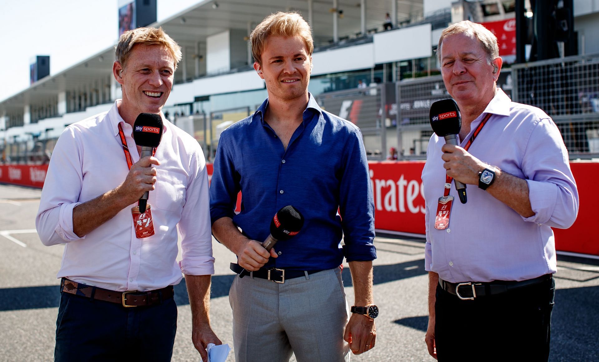 Martin Brundle&#039;s (right) gridwalk in the Miami GP was far too eventful for the F1 veteran