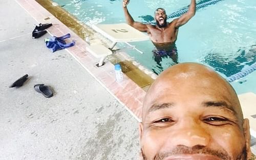 Yoel Romero (front) and Jon Jones (back) (Image courtesy of @yoelromeromma Instagram)