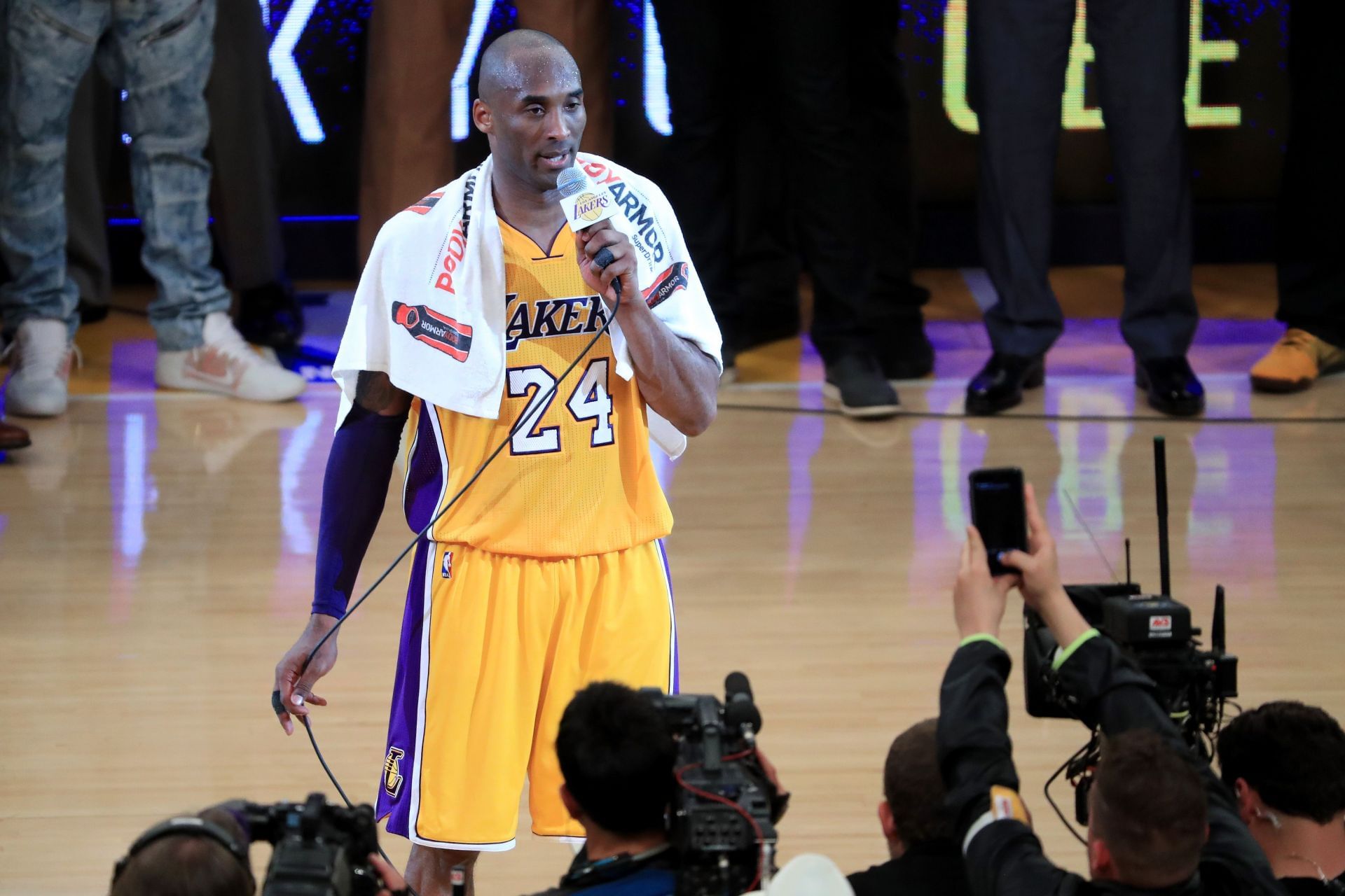 Bryant after scoring 60 points in the final game of his career.