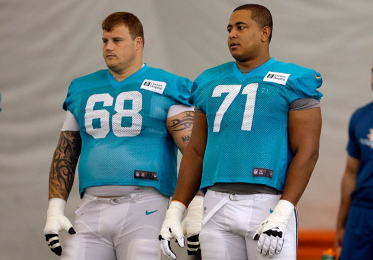 Richie Incognito and Jonathan Martin of the Miami Dolphins