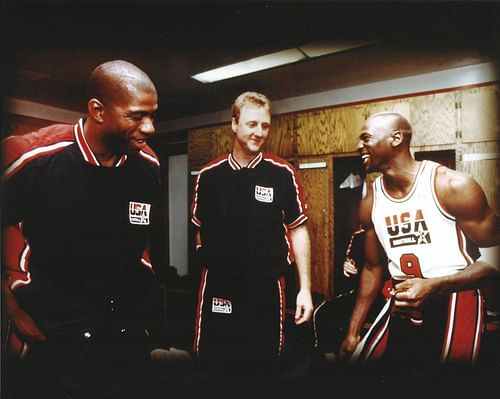 Michael Jordan, Magic Johnson, and Larry Bird [Photo:eBay]