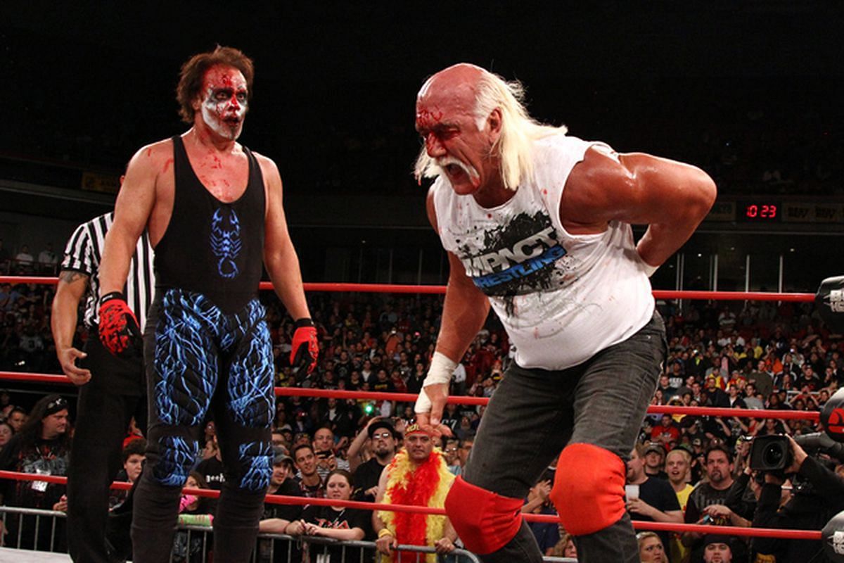 Hulk Hogan wrestling Sting in TNA