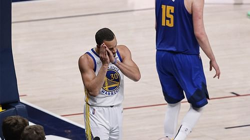 Steph Curry hits the "night night" celebration against Denver Nuggets [Photo source NBC Sports]