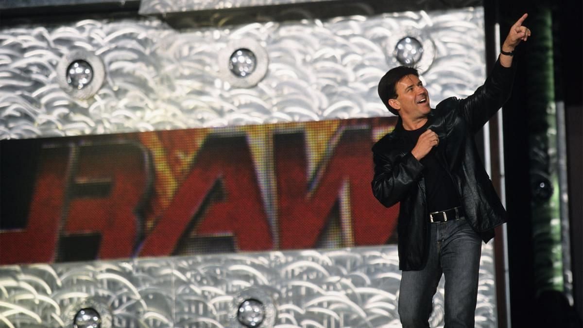 Eric Bischoff making his entrance as General Manager of WWE RAW