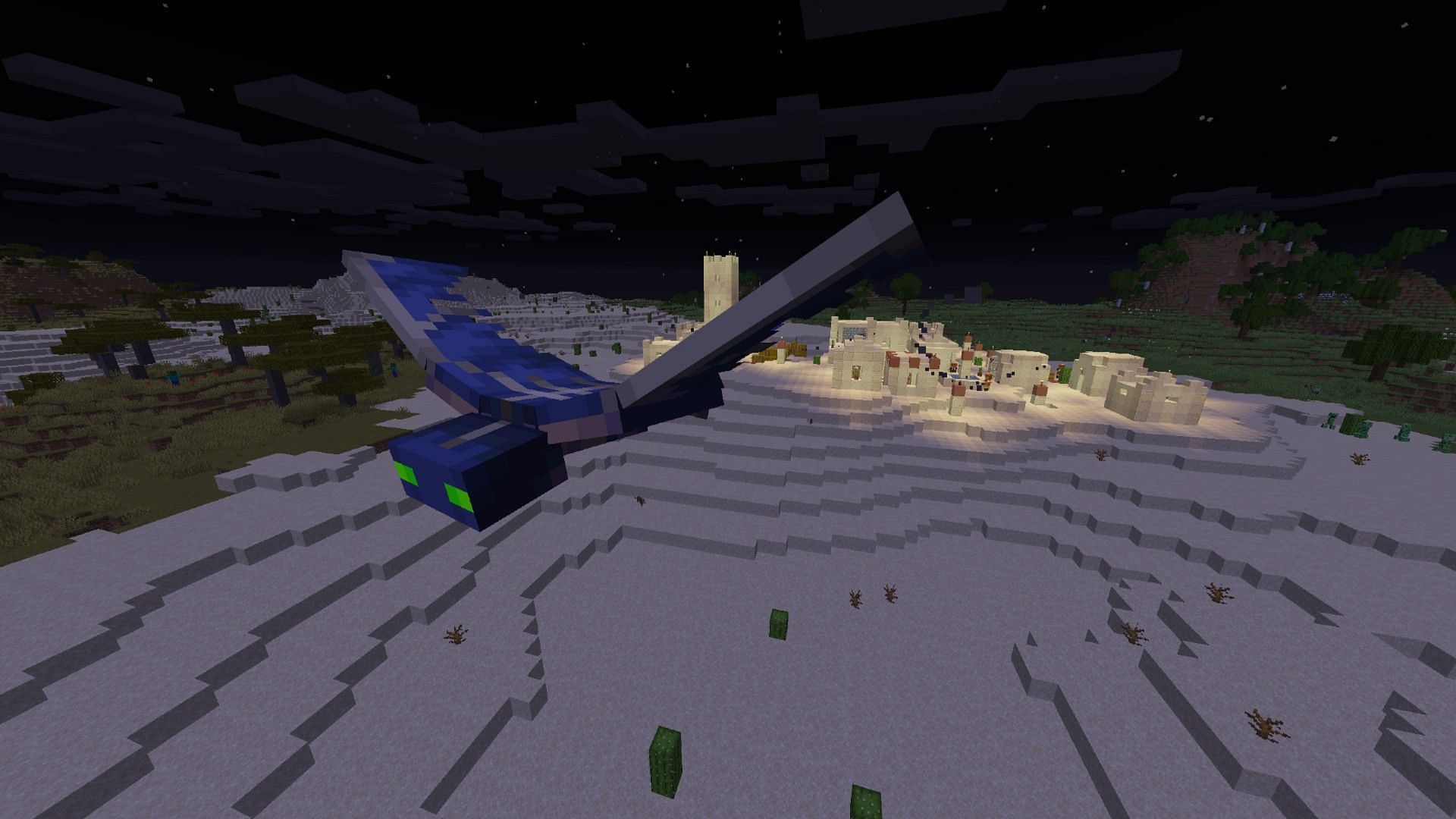 A ghost flying at night (Image via Minecraft)