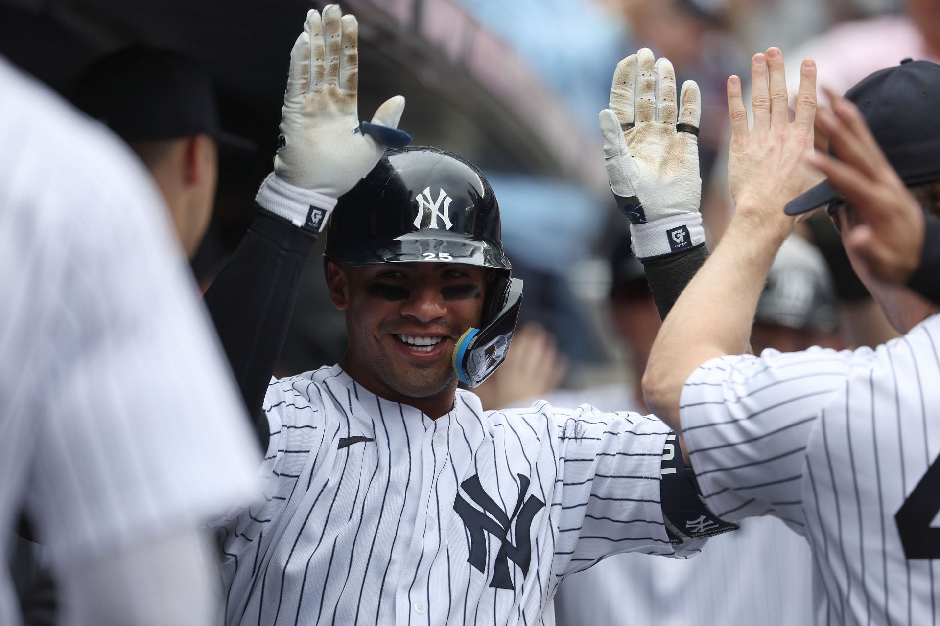 Gleyber Torres drove in five runs in yesterday&#039;s win over Toronto. 