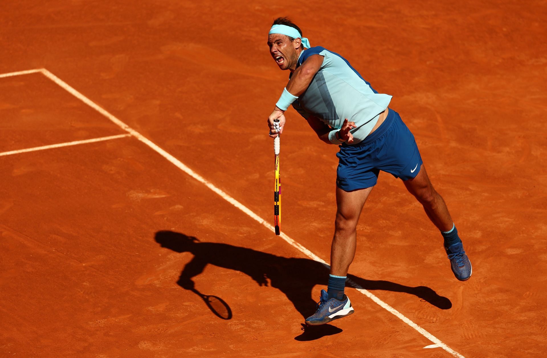 Rafael Nadal is through to the last eight in Madrid.