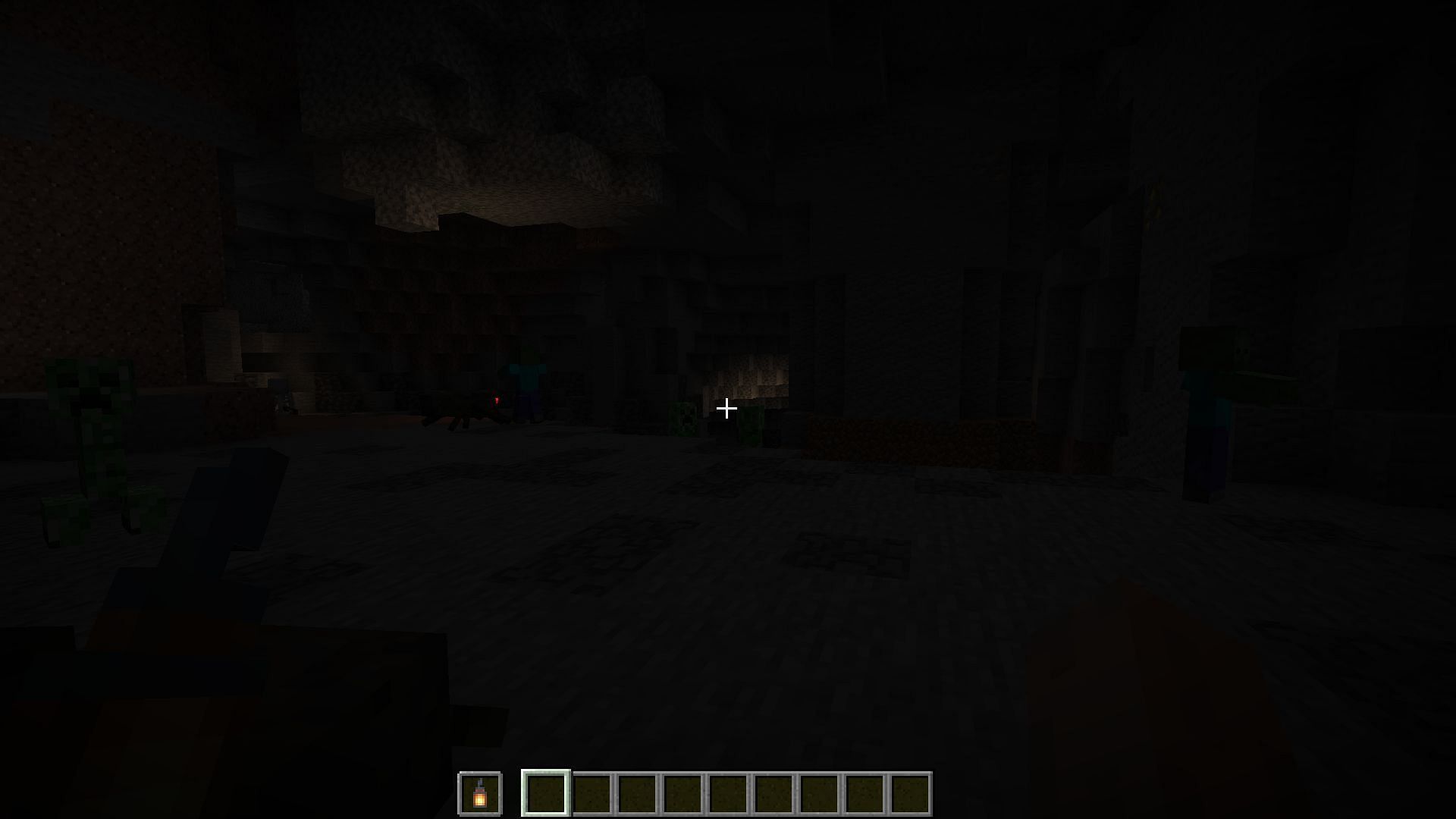 An example of a cave without dynamic lighting (Image via Minecraft)