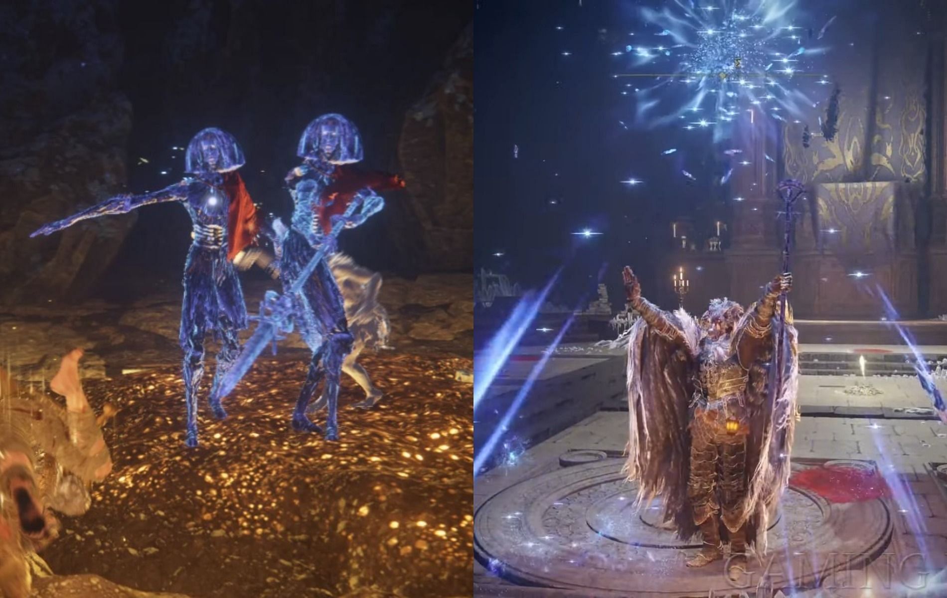 Obtaining the Crystal Release Sorcery in Elden Ring (Images via Elden Ring and Gaming With Abyss/YouTube)