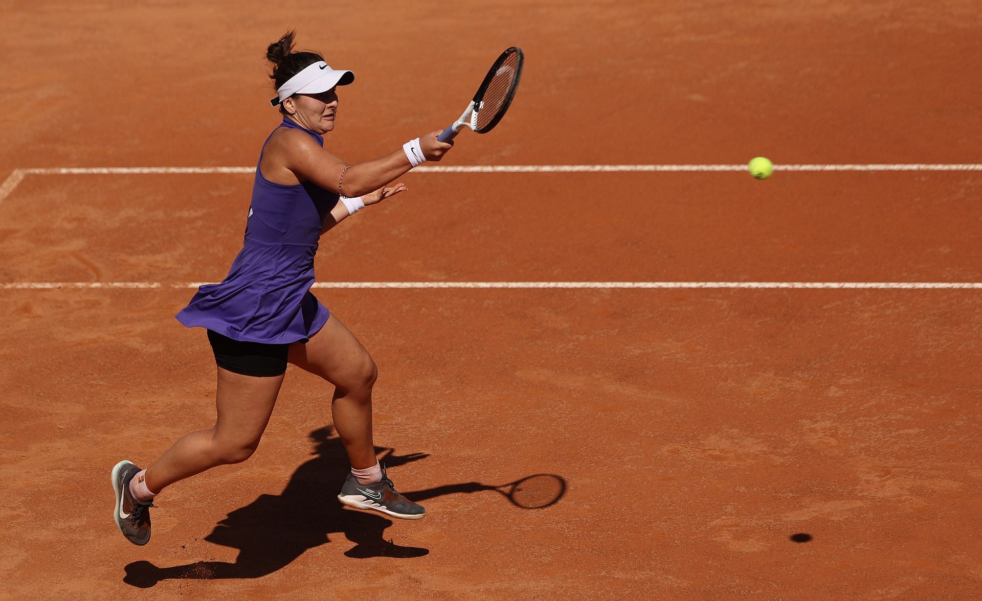 Bianca Andreescu in action at the Internazionali BNL D'Italia 2022 - Day Six