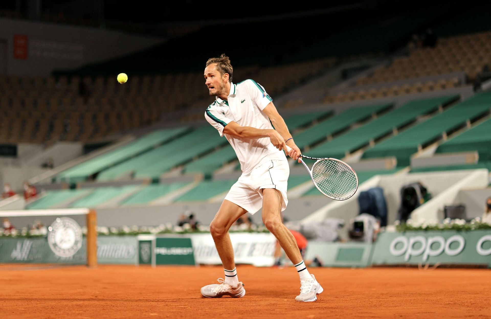 Daniil Medvedev in action at the 2021 French Open