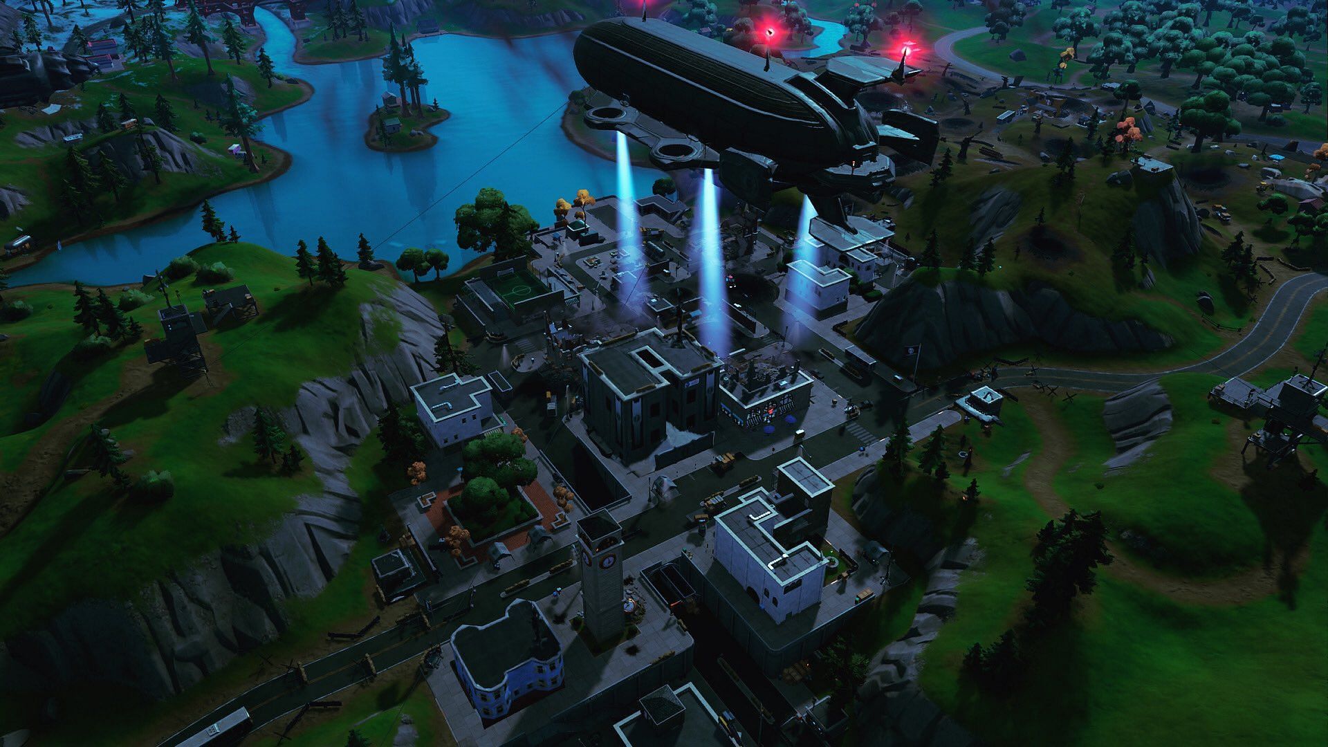 This may be the end for Tilted Towers and many other POIs in Fortnite Chapter 3 Season 2 (Image via Twitter/Breakpoint3763)