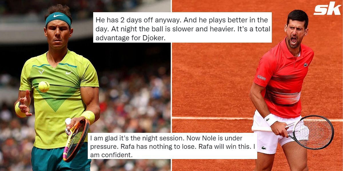 Fans react to the Rafael Nadal vs Novak Djokovic match at the 2022 French Open