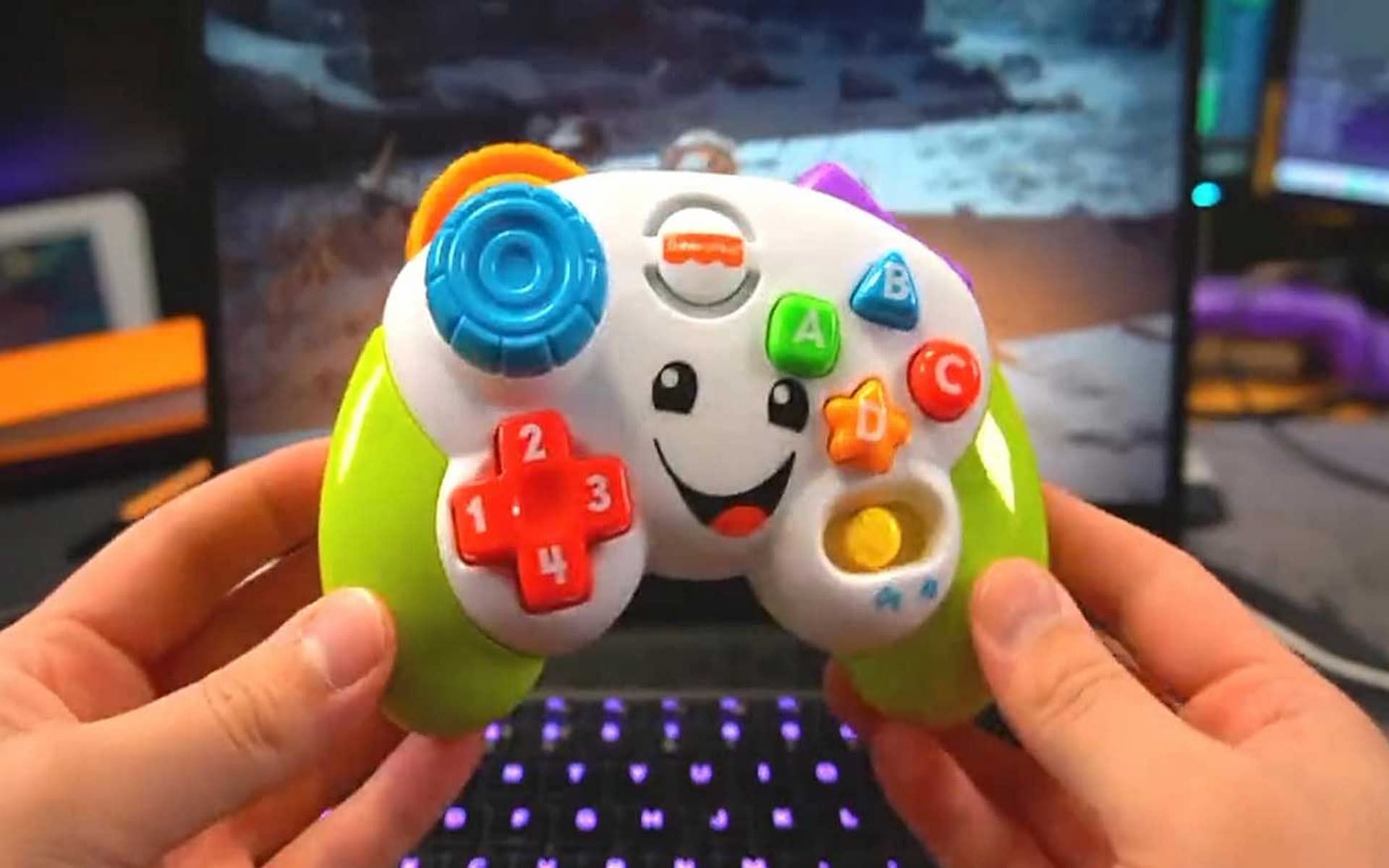 The toy controller was modded to work on an Xbox and will be used to beat Elden Ring (Image via Rudeism)