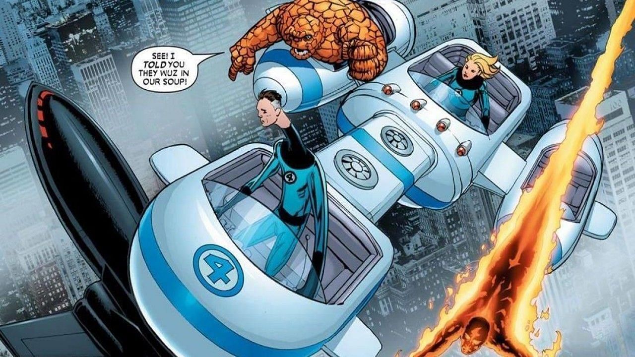 The Fantasticar and the Fantastic Four (Image via Marvel Comics)