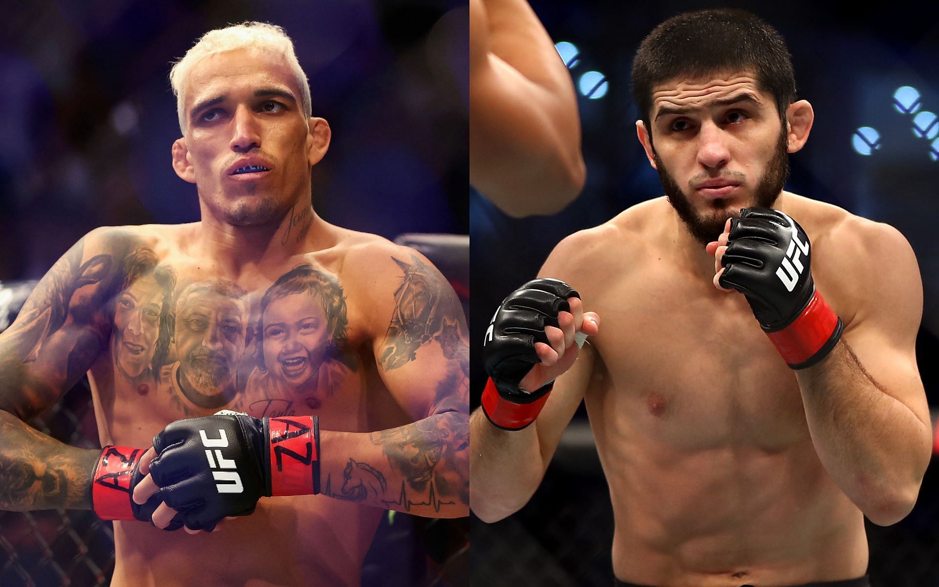 Charles Oliveira (left) and Islam Makhachev (right) (Images via Getty)