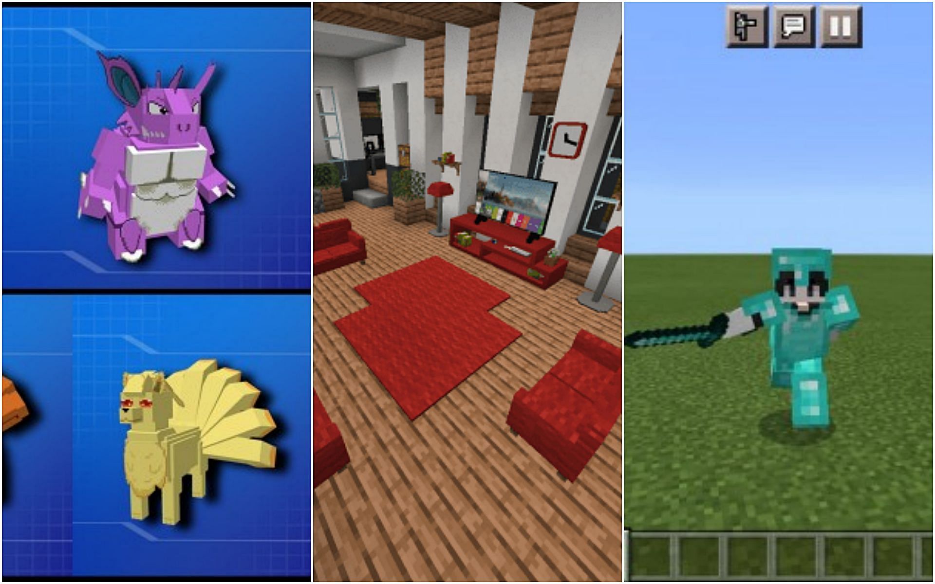 TOP DAS MELHORES ADDONS POKEMON PARA O MINECRAFT PE /BEDROCK 