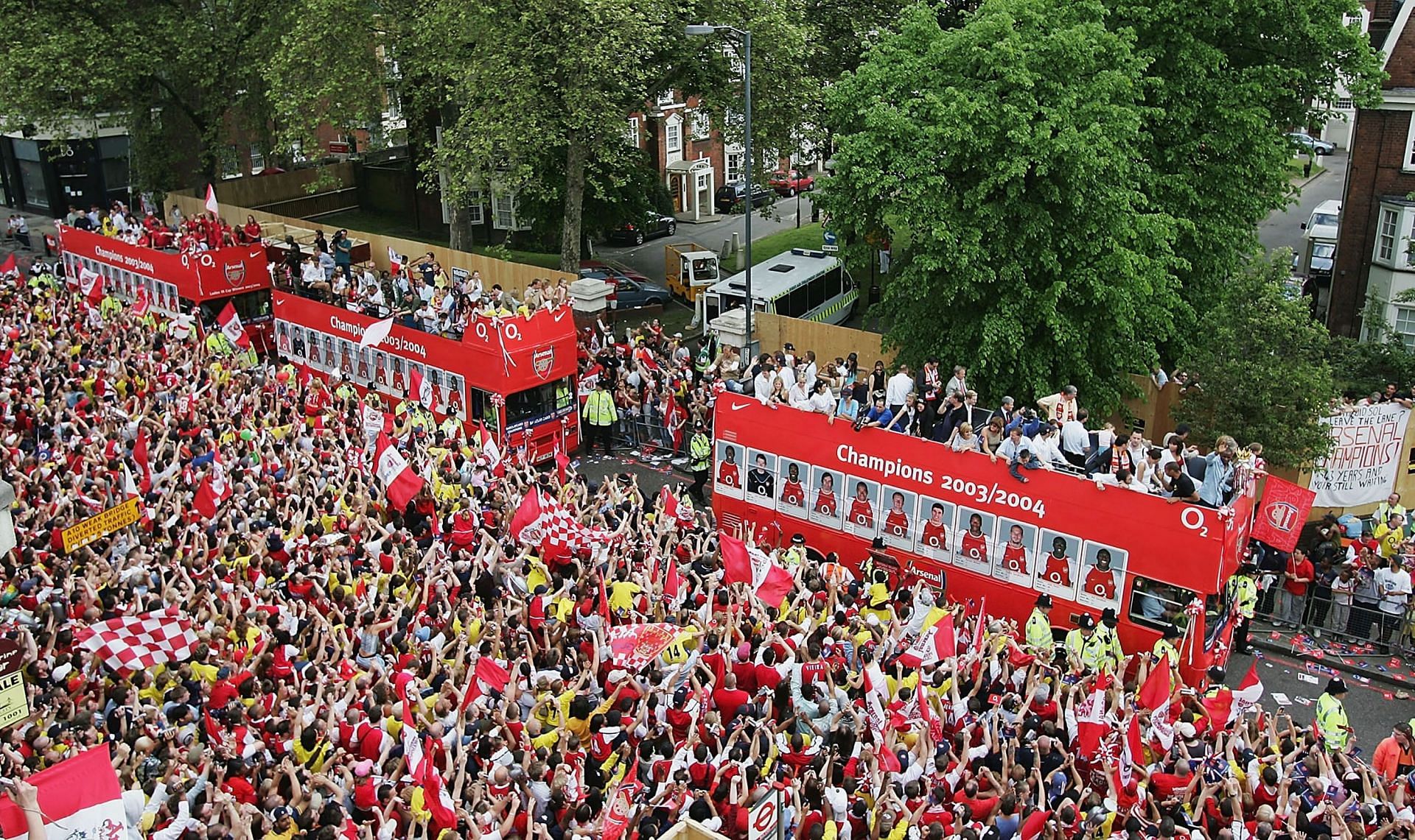 Arsenal victory parade following their win in the 2003-04 Premier League