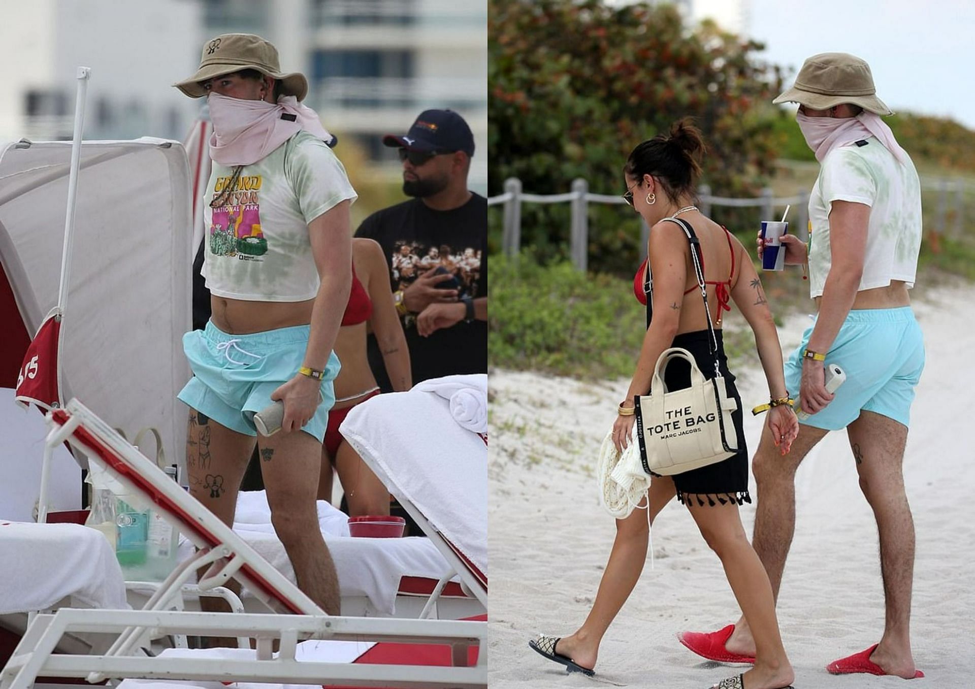 Bad Bunny and girlfriend Gabriela Berlingeri relax on Miami Beach following  album release