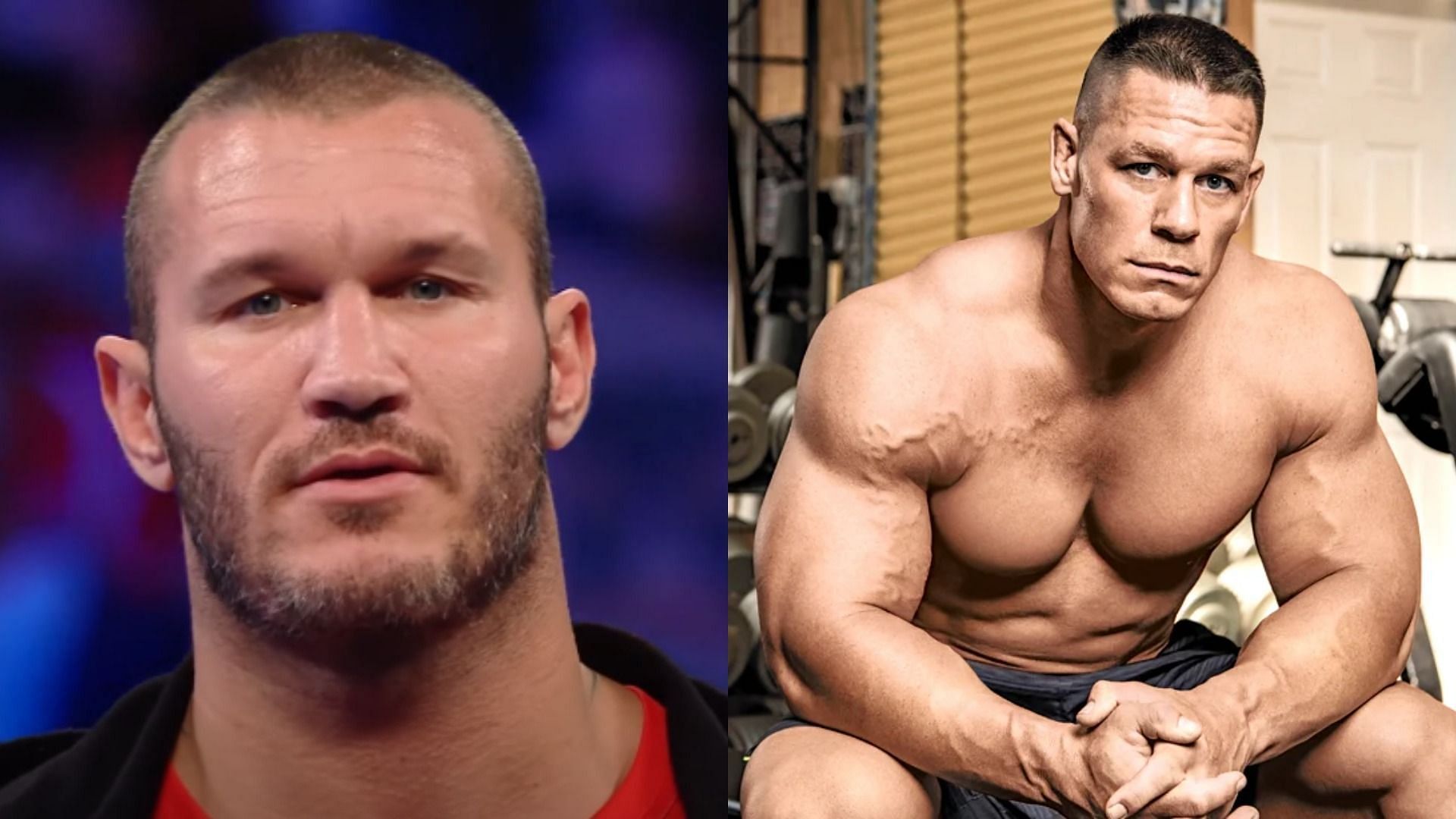 Randy Orton (left); John Cena (right)