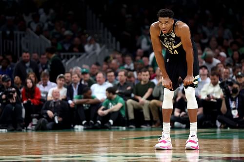 Giannis Antetokounmpo struggled in the Milwaukee Bucks' Game 2 loss to the Boston Celtics.